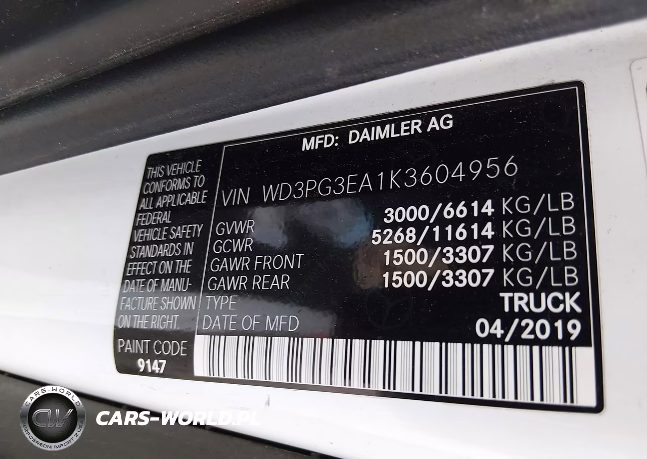 2019 Mercedes-Benz Metris VIN:WD3PG3EA1K3604956 - 9