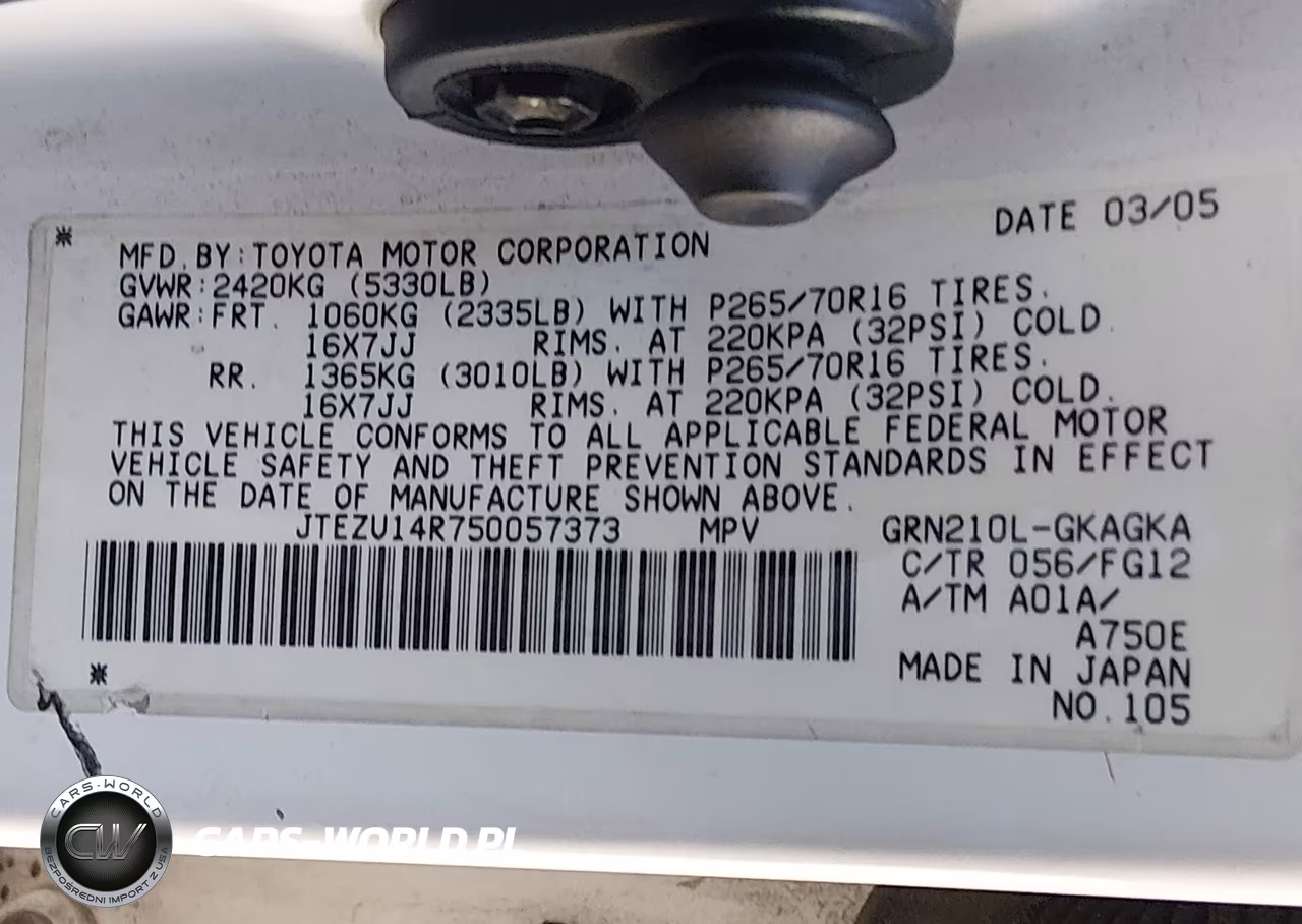 2005 Toyota 4Runner Sr5 V6 VIN:JTEZU14R750057373 - 9
