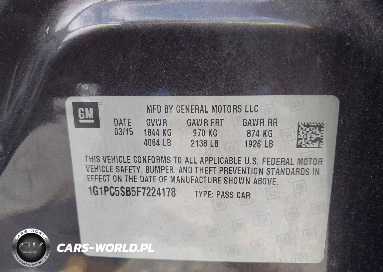 2015 Chevrolet Cruze 1Lt Auto VIN:1G1PC5SB5F7224178 - 9