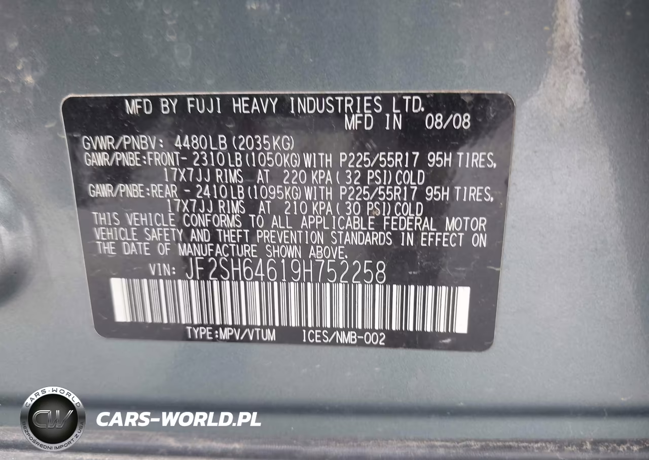 2009 Subaru Forester 2.5X Limited VIN:JF2SH64619H752258 - 9