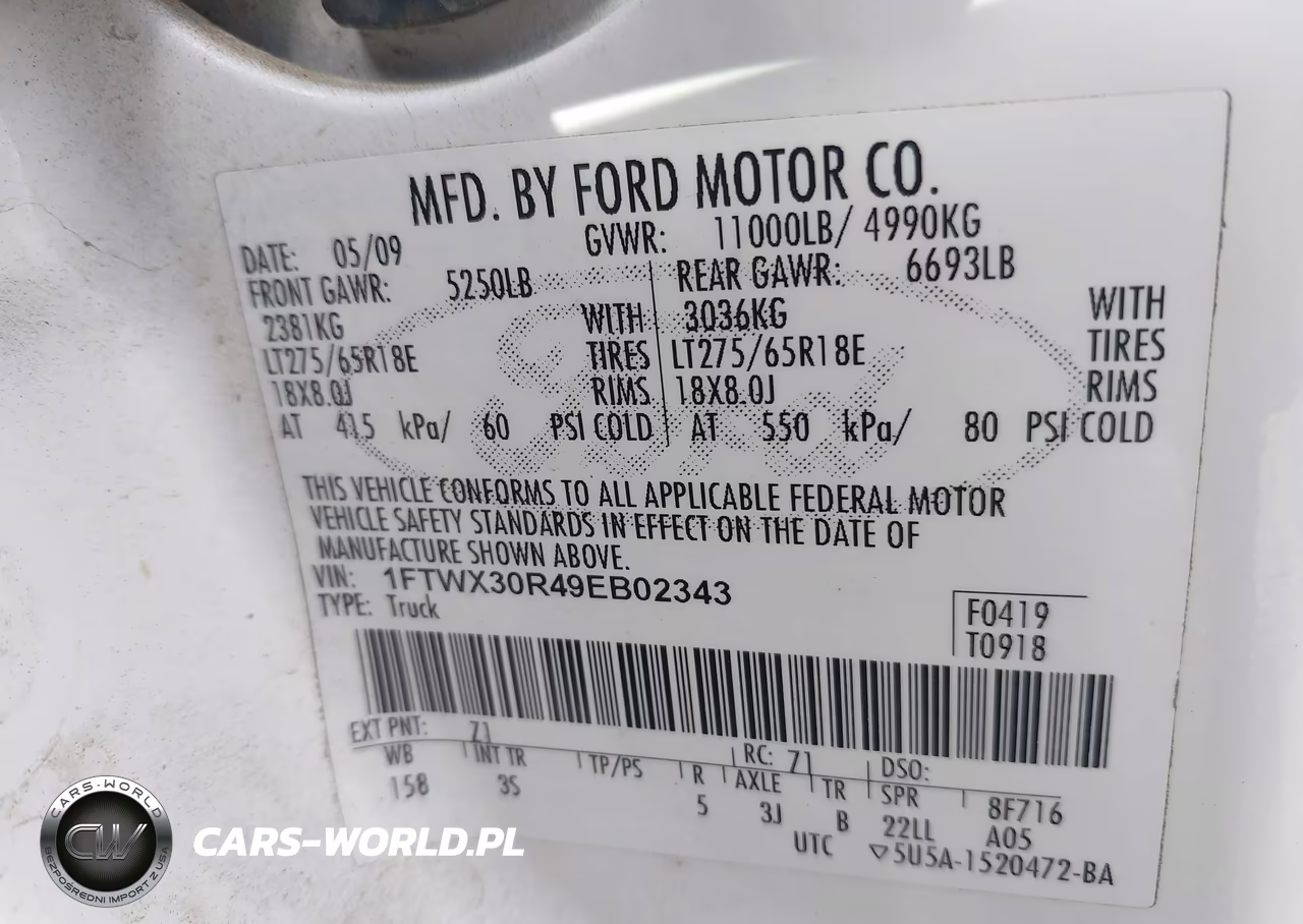 2009 Ford F-350 Lariat-Xl-Xlt VIN:1FTWX30R49EB02343 - 8