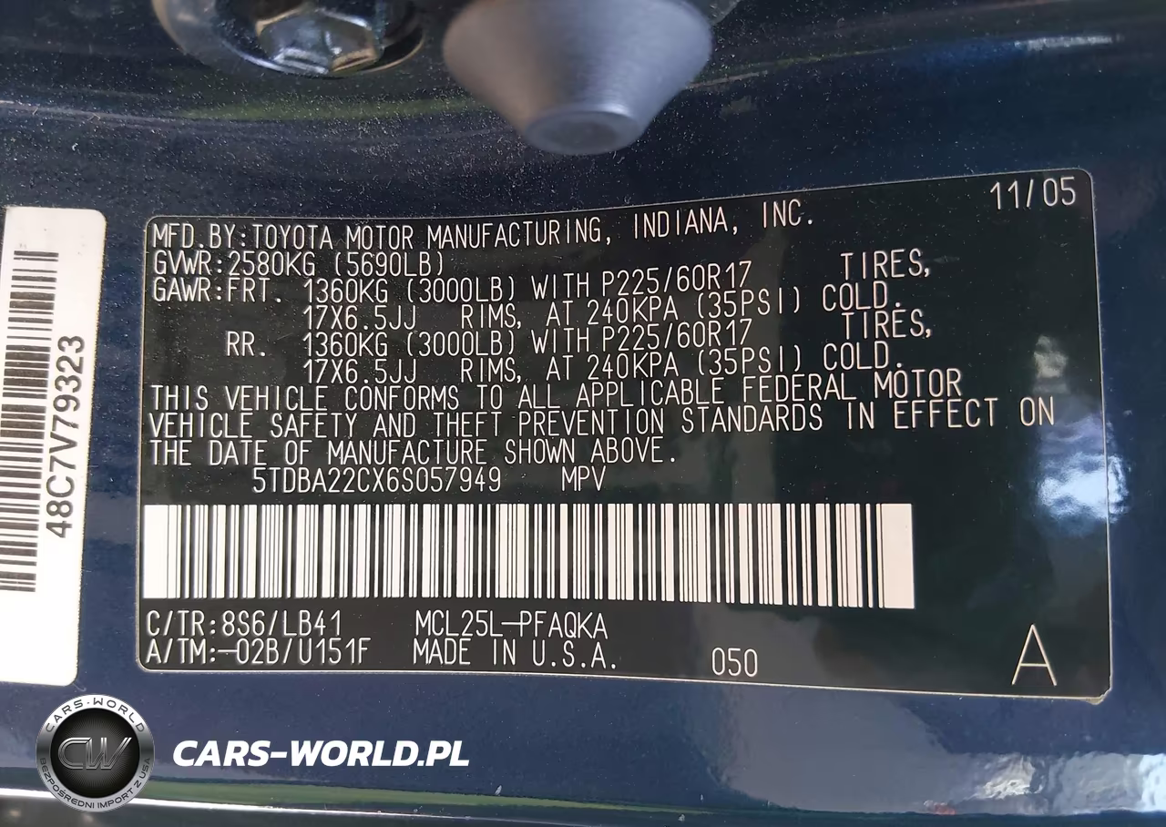 2006 Toyota Sienna Xle Limited VIN:5TDBA22CX6S057949 - 9