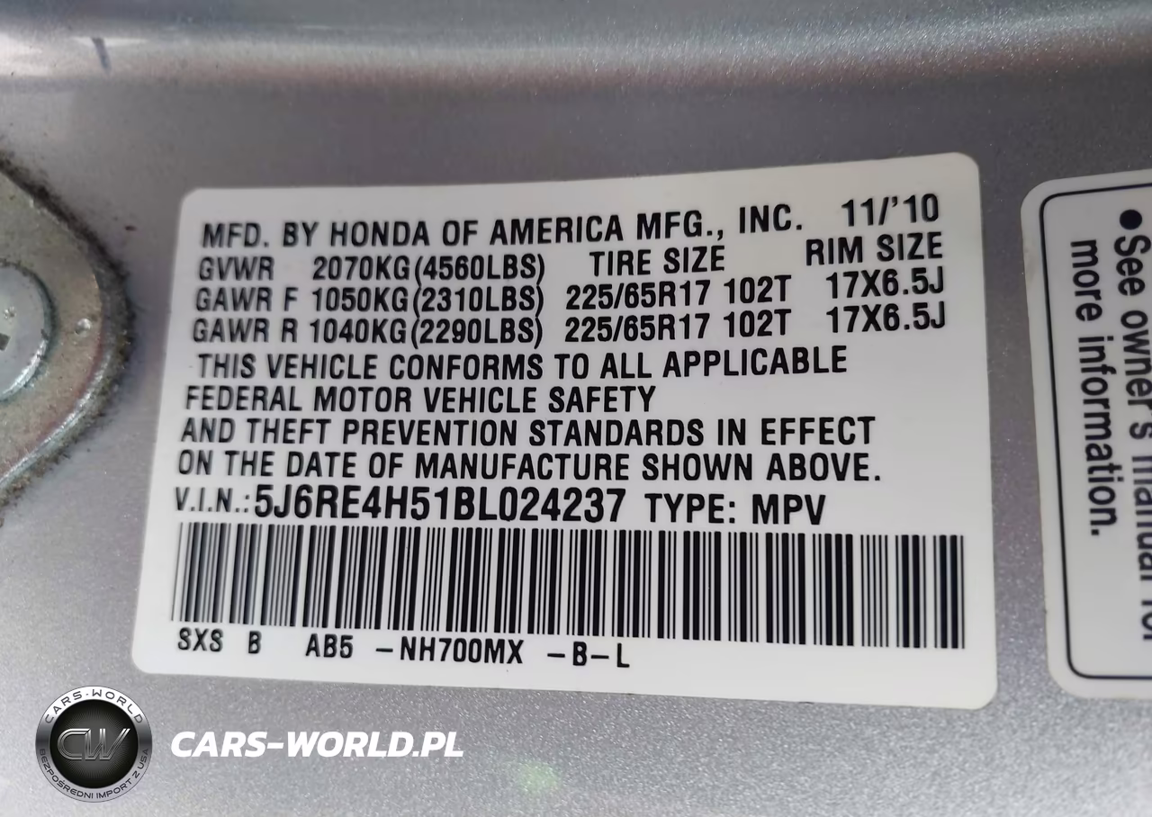 2011 Honda Cr-V Ex VIN:5J6RE4H51BL024237 - 9