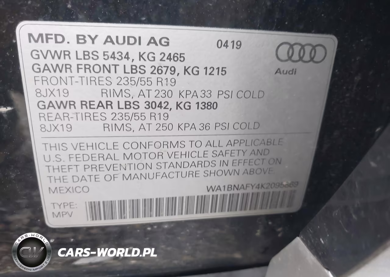2019 Audi Q5 45 Premium VIN:WA1BNAFY4K2095869 - 9