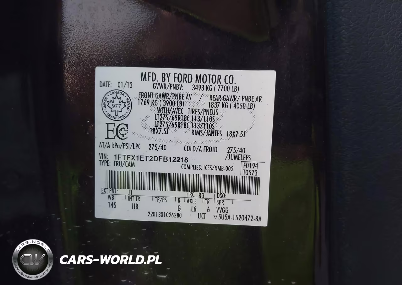 2013 Ford F-150 Lariat VIN:1FTFX1ET2DFB12218 - 9
