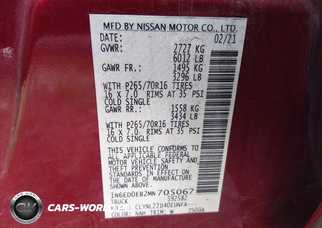 2021 Nissan Frontier Sv 4X4 VIN:1N6ED0EB2MN705067 - 9