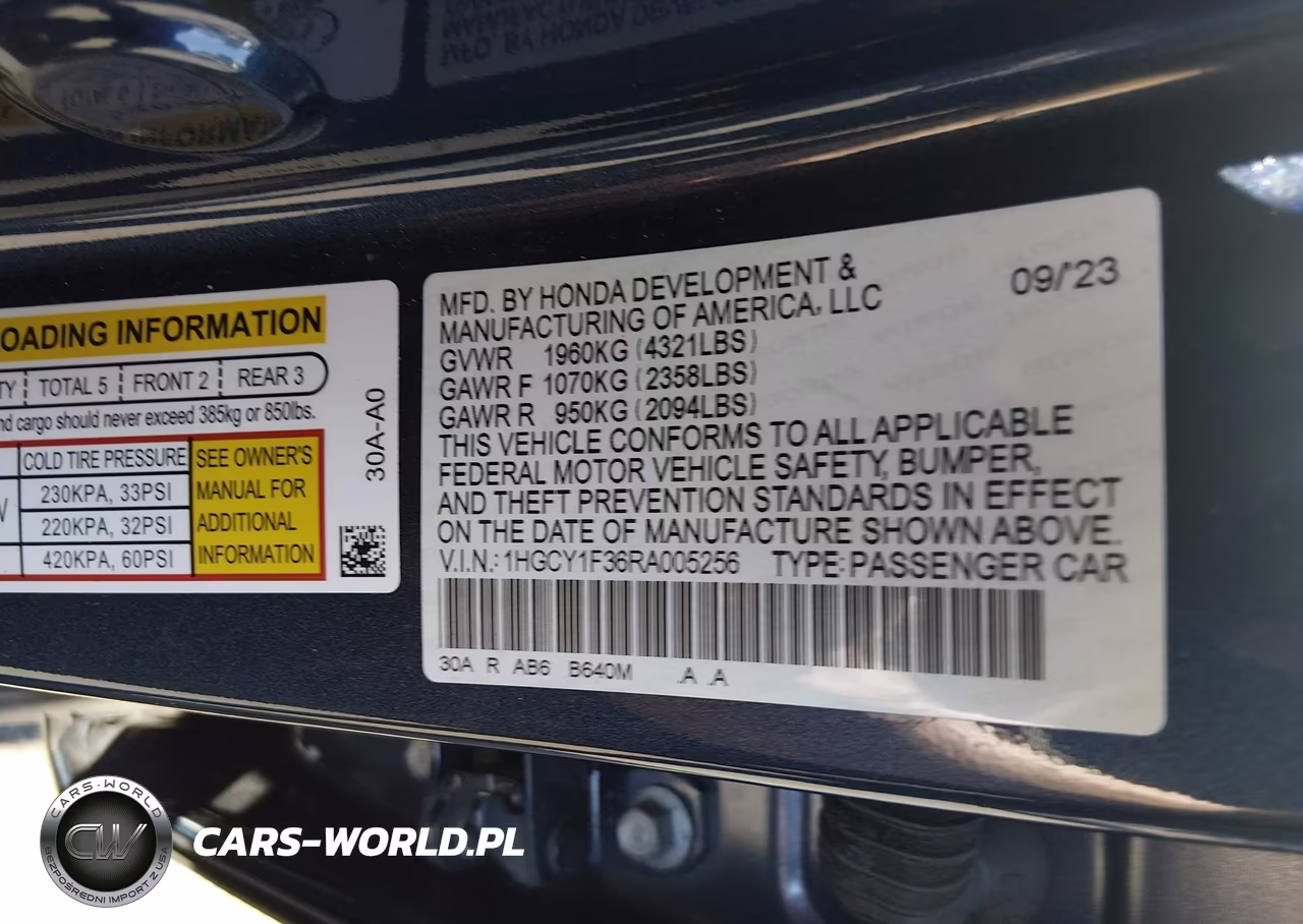 2024 Honda Accord Ex VIN:1HGCY1F36RA005256 - 9