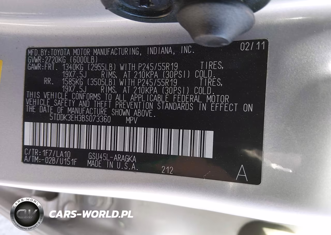 2011 Toyota Highlander Limited V6 VIN:5TDDK3EH3BS073360 - 9