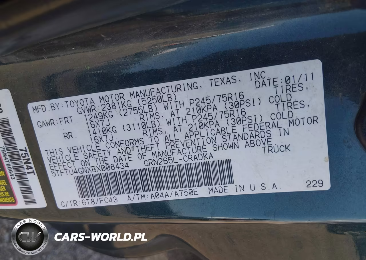 2011 Toyota Tacoma Prerunner V6 VIN:5TFTU4GNXBX008434 - 9