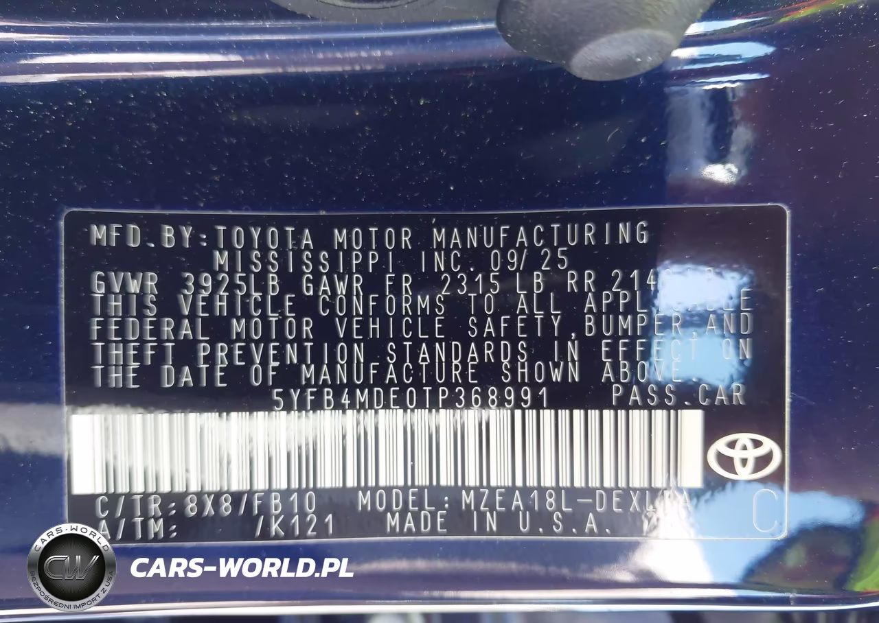 2026 Toyota Corolla Le VIN:5YFB4MDE0TP368991 - 9