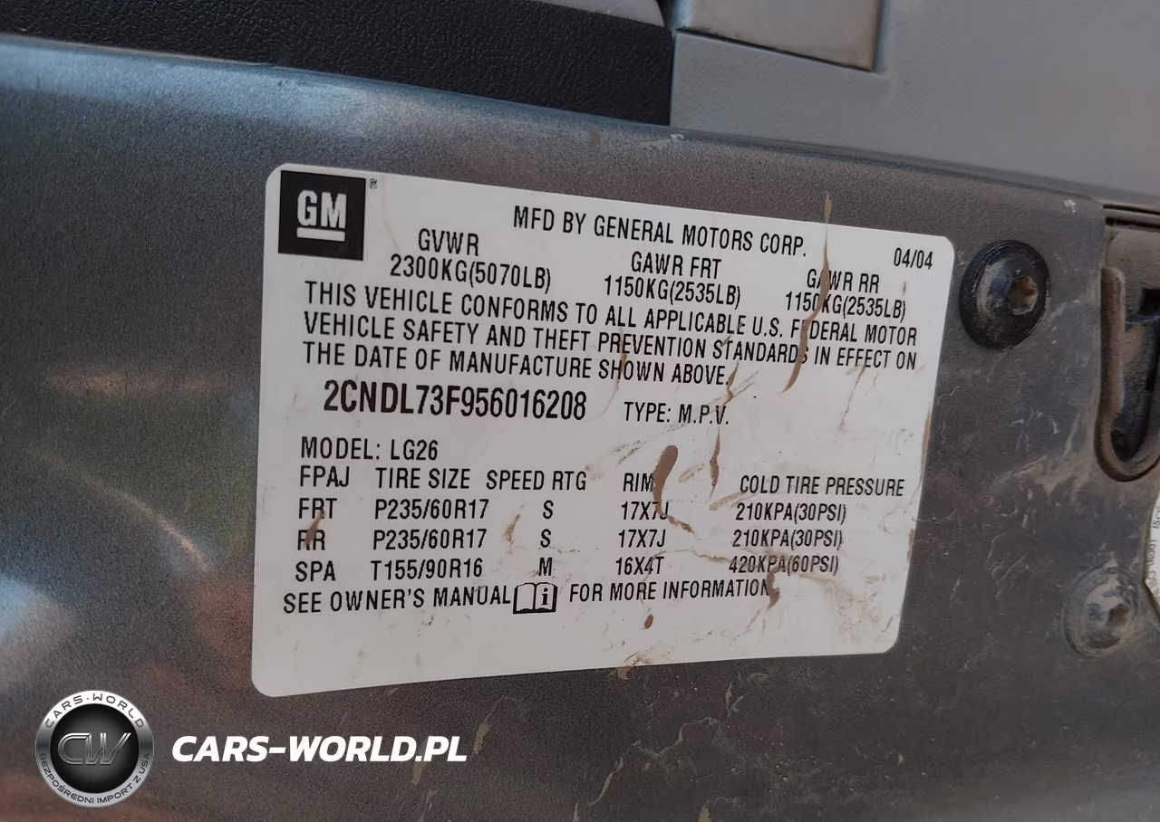 2005 Chevrolet Equinox Lt VIN:2CNDL73F956016208 - 9