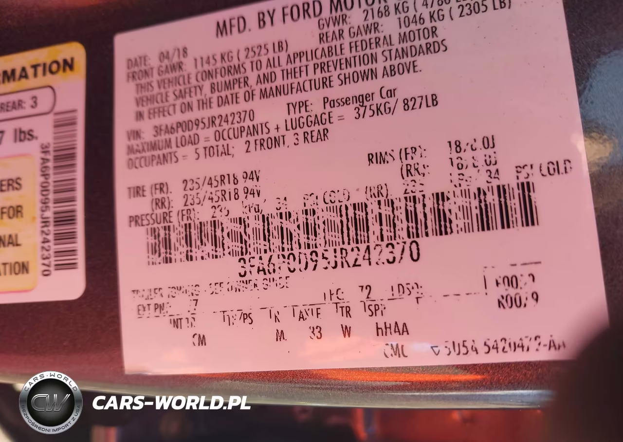 2018 Ford Fusion Titanium VIN:3FA6P0D95JR242370 - 9
