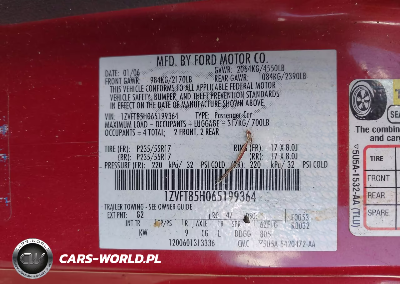 2006 Ford Mustang Gt VIN:1ZVFT85H065199364 - 9