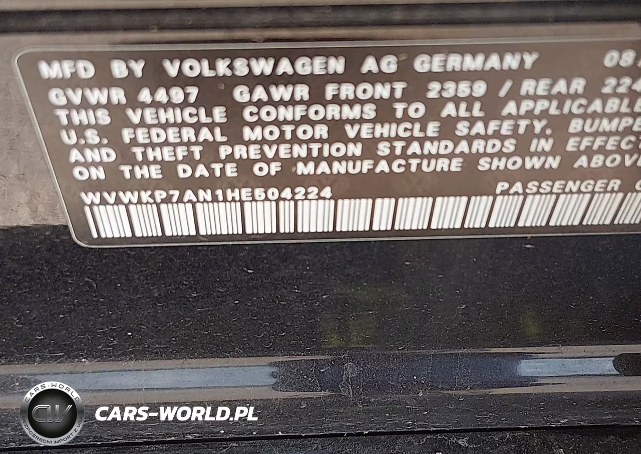 2017 Volkswagen Cc 2.0T Sport VIN:WVWKP7AN1HE504224 - 9