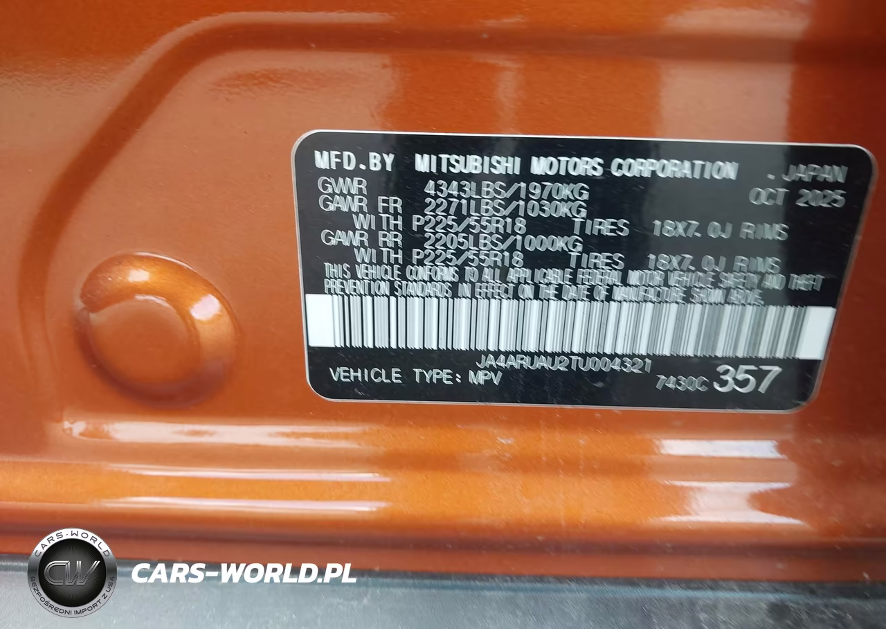 2026 Mitsubishi Outlander Sport 2.0 Es-2.0 Le-2.0 Ralliart-2.0 S-2.0 Se-2.0 Trail Edition VIN:JA4ARUAU2TU004321 - 9