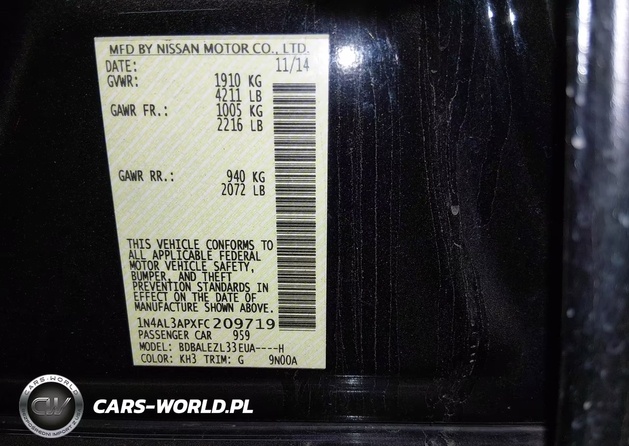 2015 Nissan Altima 2.5 S VIN:1N4AL3APXFC209719 - 9