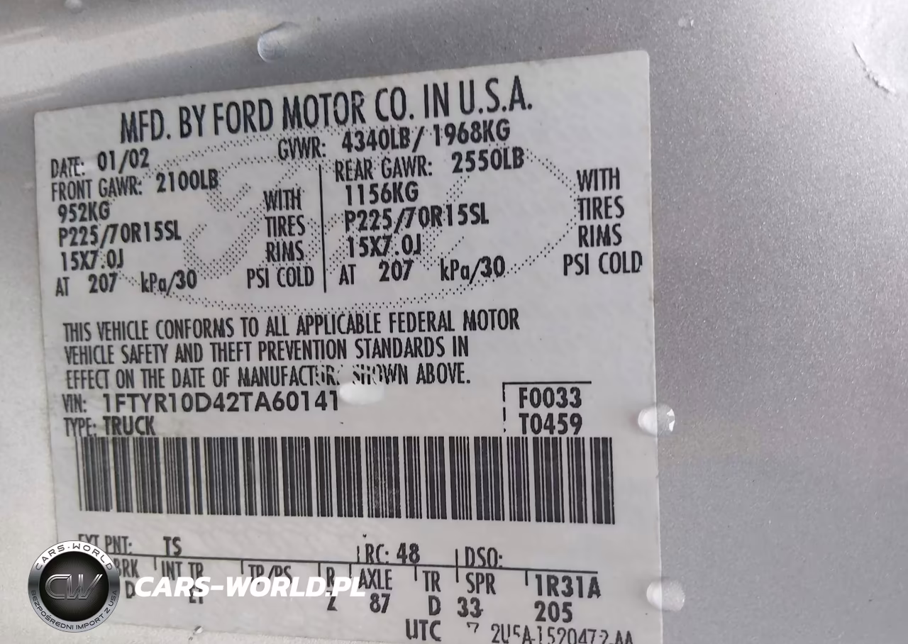 2002 Ford Ranger Xl-Xlt VIN:1FTYR10D42TA60141 - 8