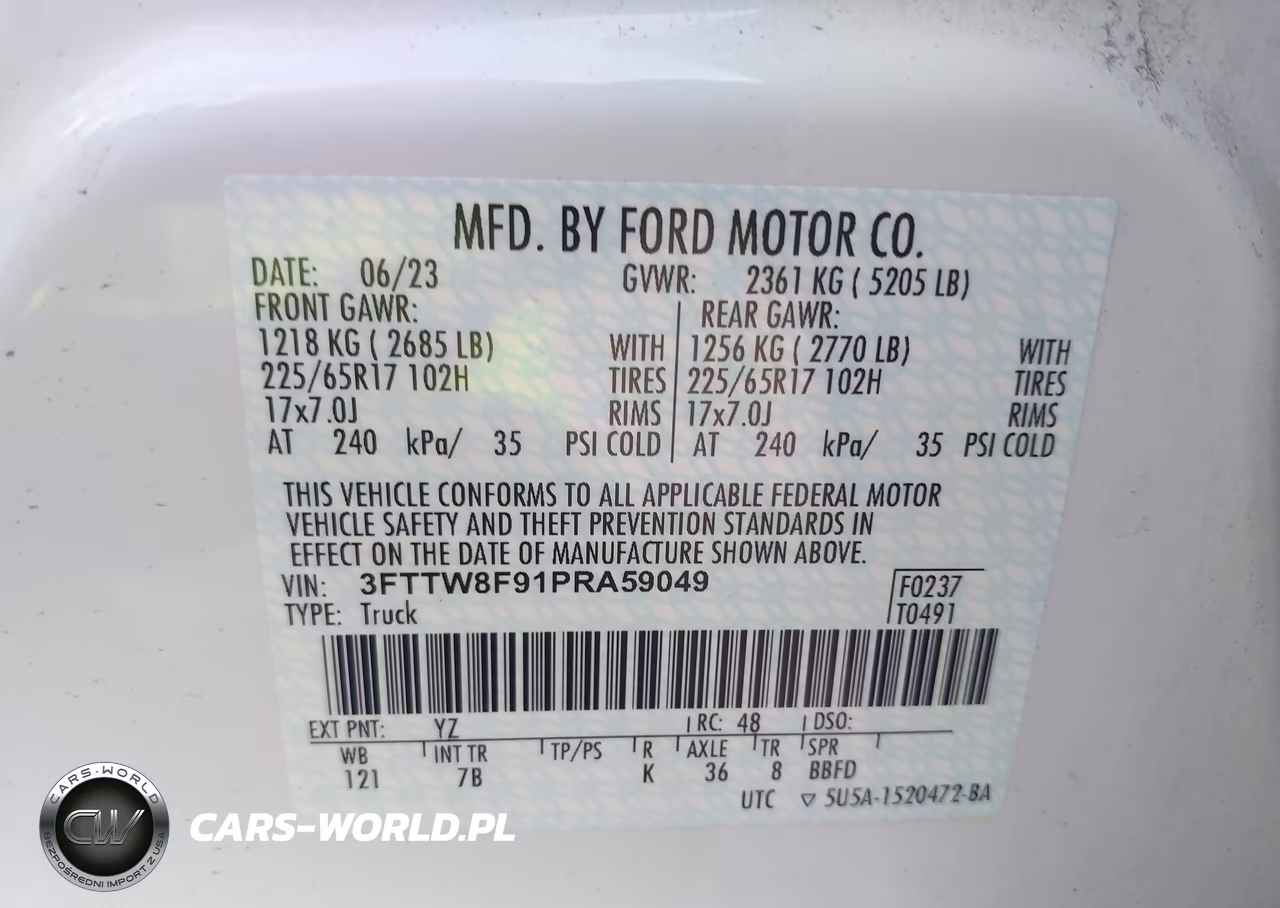 2023 Ford Maverick Xlt VIN:3FTTW8F91PRA59049 - 9