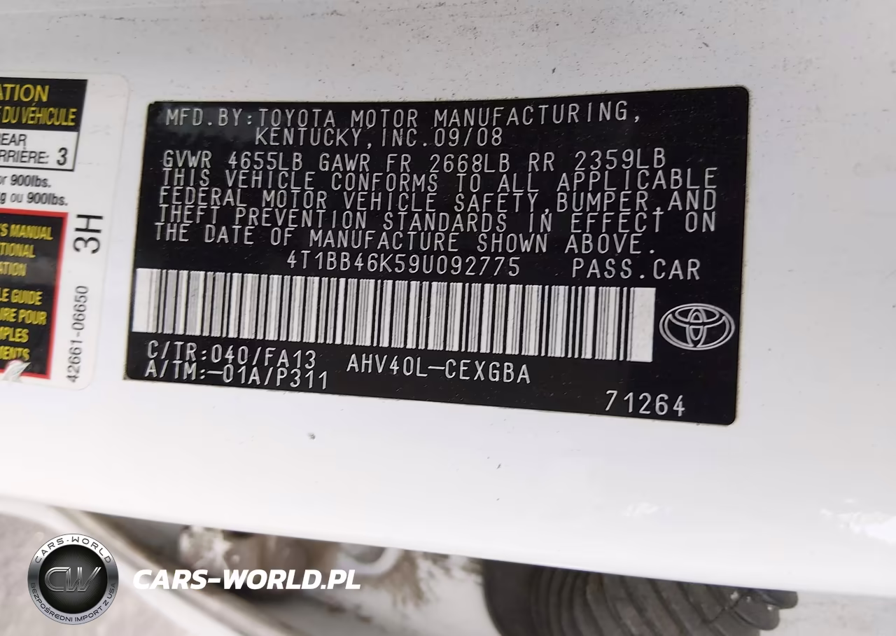 2009 Toyota Camry Hybrid VIN:4T1BB46K59U092775 - 9