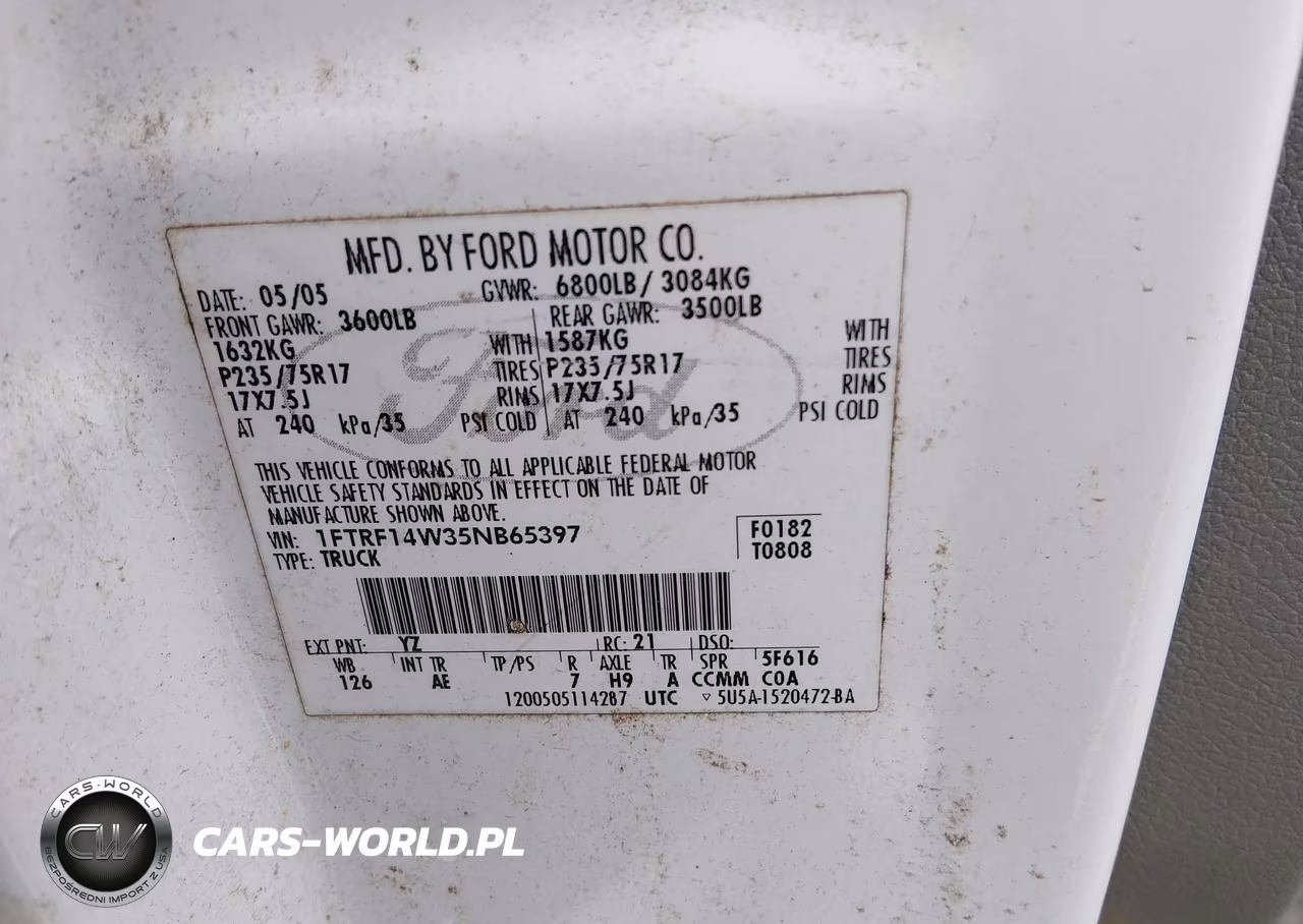 2005 Ford F-150 Stx-Xl-Xlt VIN:1FTRF14W35NB65397 - 9