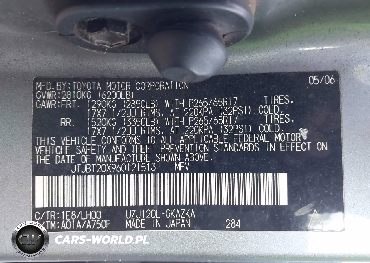 2006 Lexus Gx 470 VIN:JTJBT20X960121513 - 9