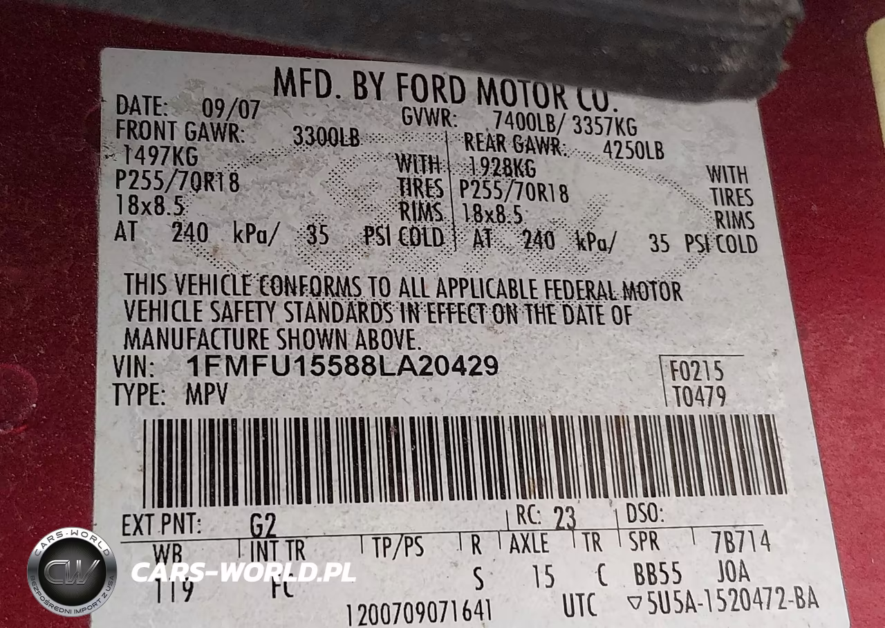 2008 Ford Expedition Xlt VIN:1FMFU15588LA20429 - 9