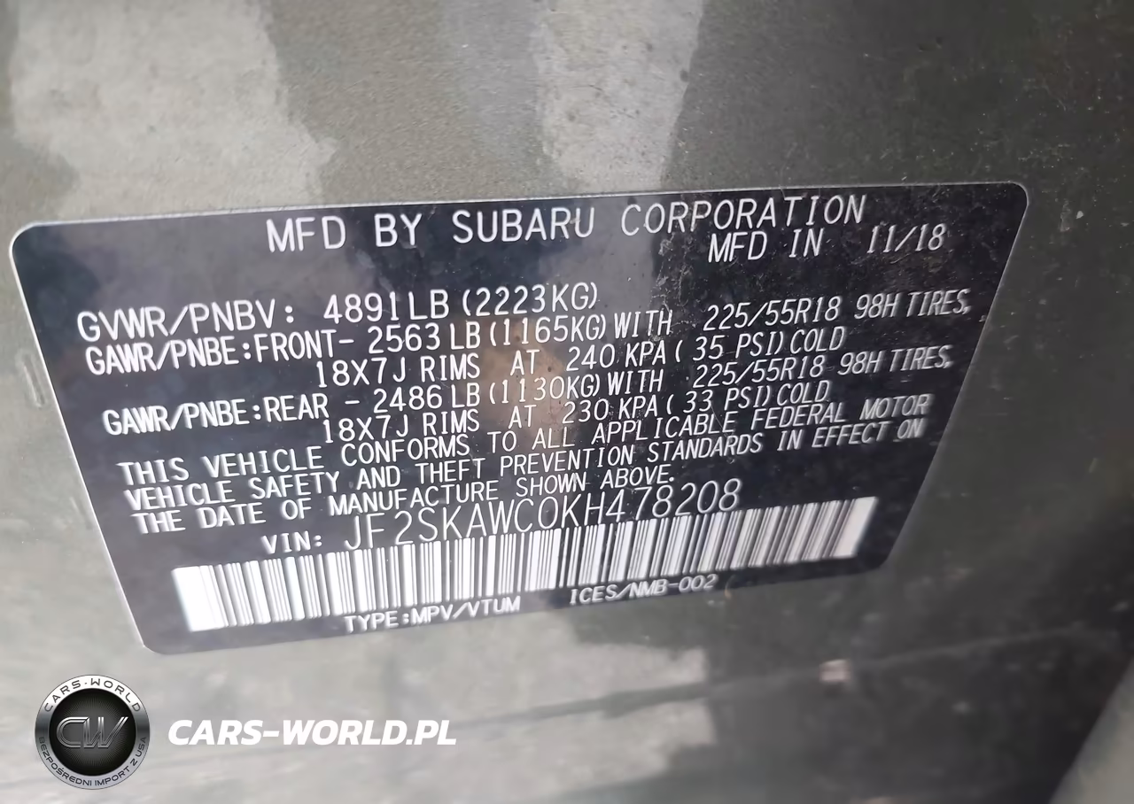 2019 Subaru Forester Touring VIN:JF2SKAWC0KH478208 - 9