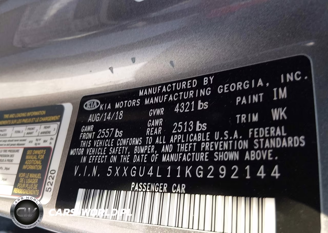2019 Kia Optima Ex VIN:5XXGU4L11KG292144 - 9
