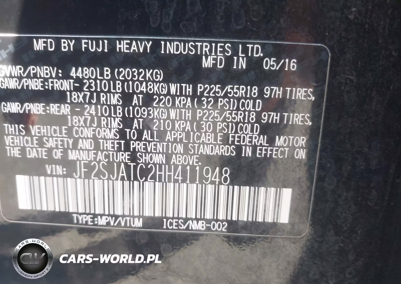 2017 Subaru Forester 2.5I Touring VIN:JF2SJATC2HH411948 - 9