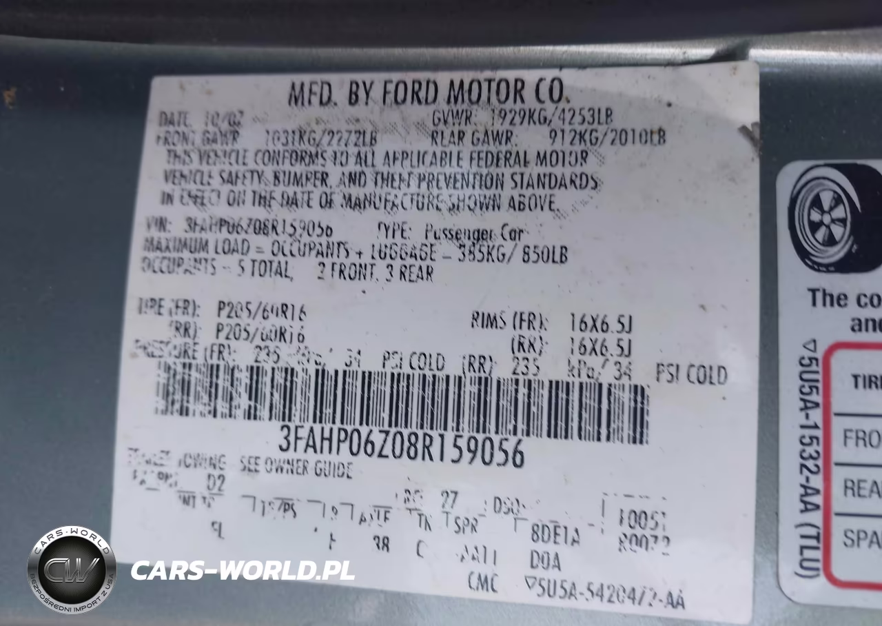 2008 Ford Fusion S VIN:3FAHP06Z08R159056 - 9