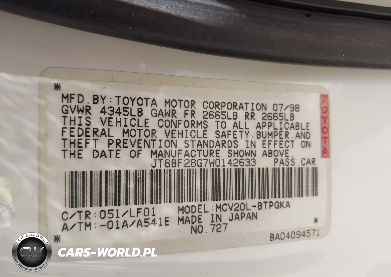 1998 Lexus Es 300 VIN:JT8BF28G7W0142633 - 9
