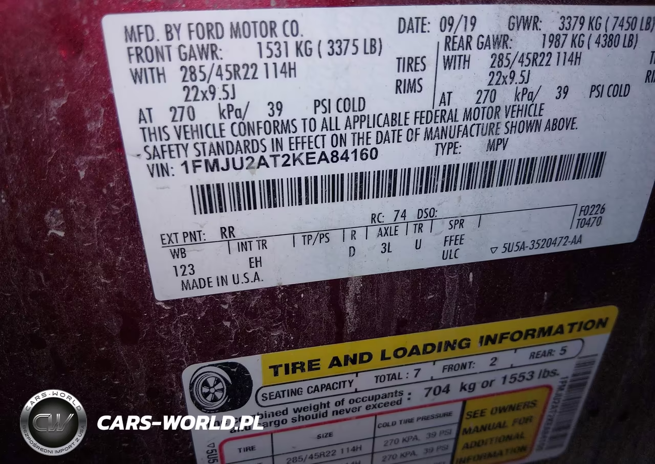 2019 Ford Expedition Limited VIN:1FMJU2AT2KEA84160 - 9