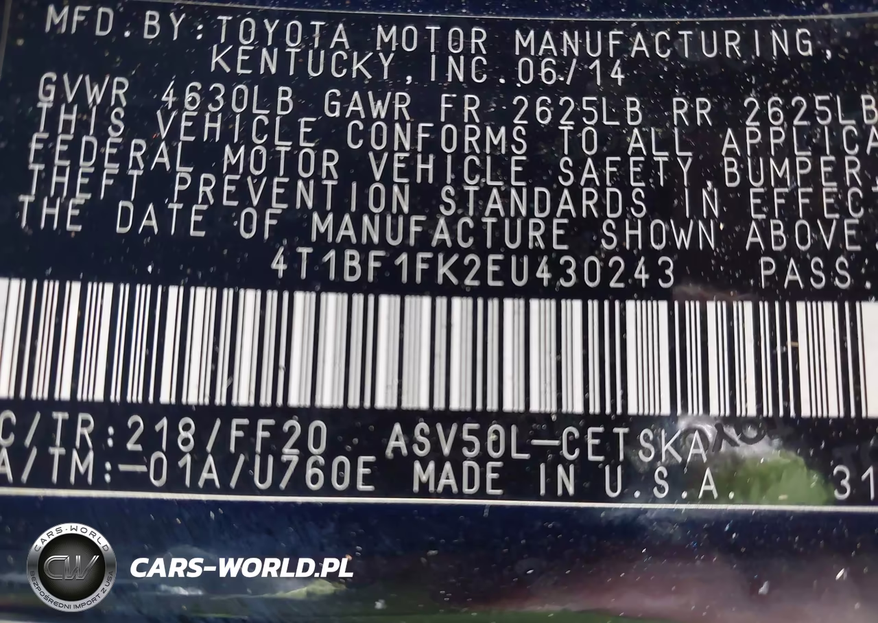 2014 Toyota Camry Se VIN:4T1BF1FK2EU430243 - 9