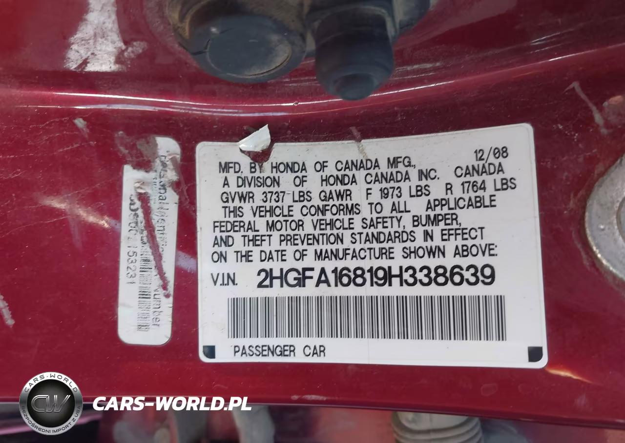 2009 Honda Civic Ex VIN:2HGFA16819H338639 - 9