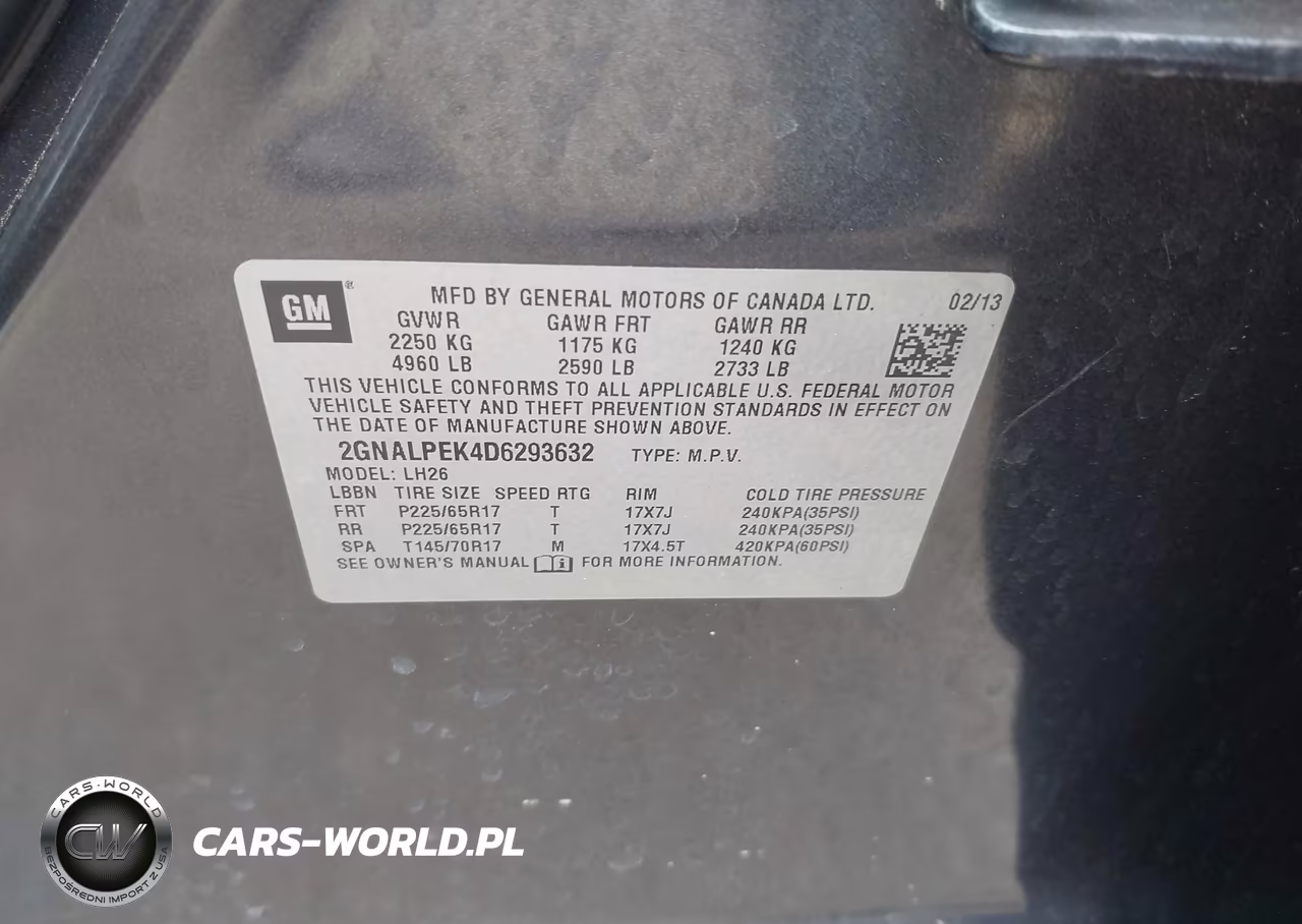 2013 Chevrolet Equinox 2Lt VIN:2GNALPEK4D6293632 - 9
