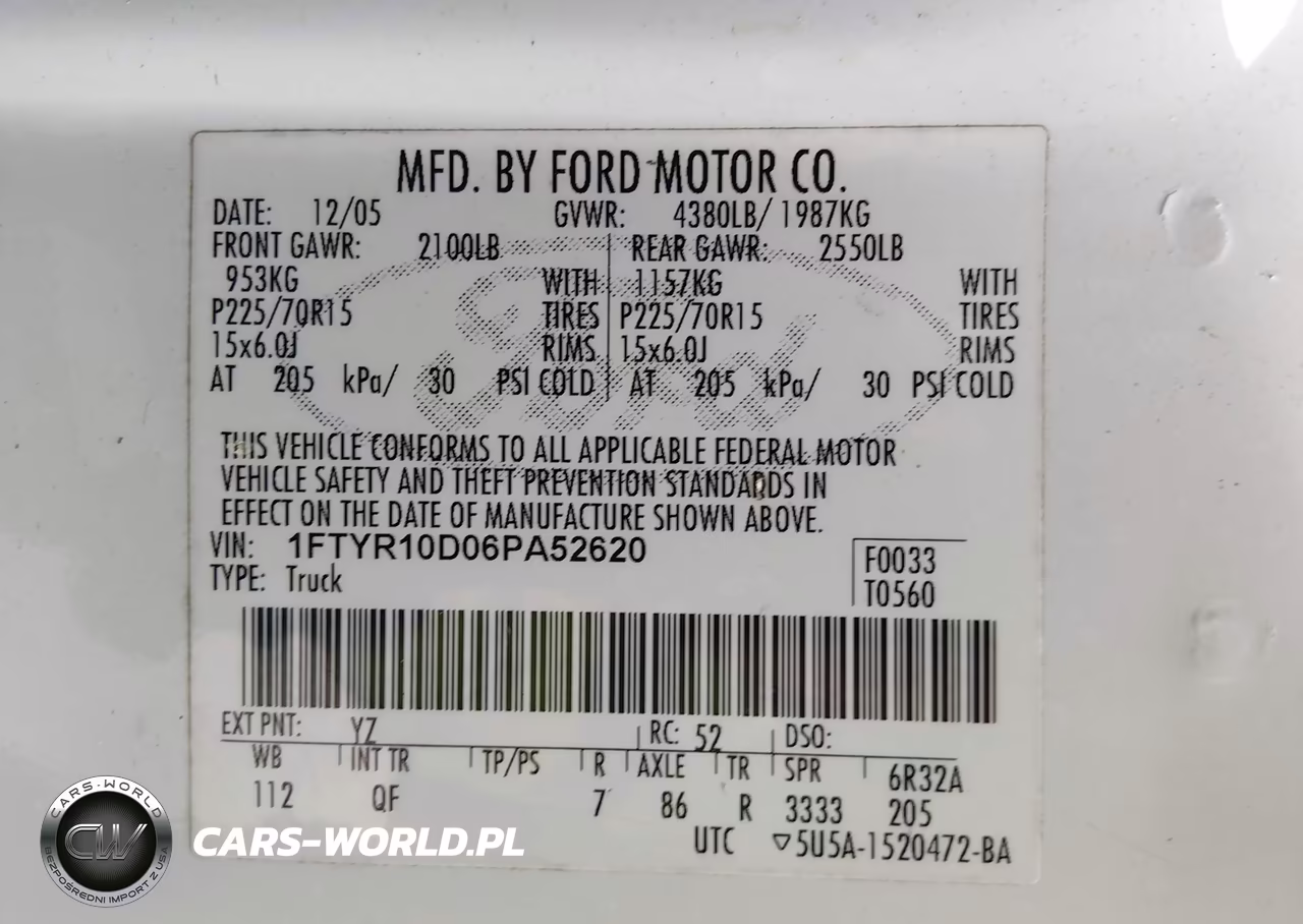 2006 Ford Ranger Xl-Xlt VIN:1FTYR10D06PA52620 - 9