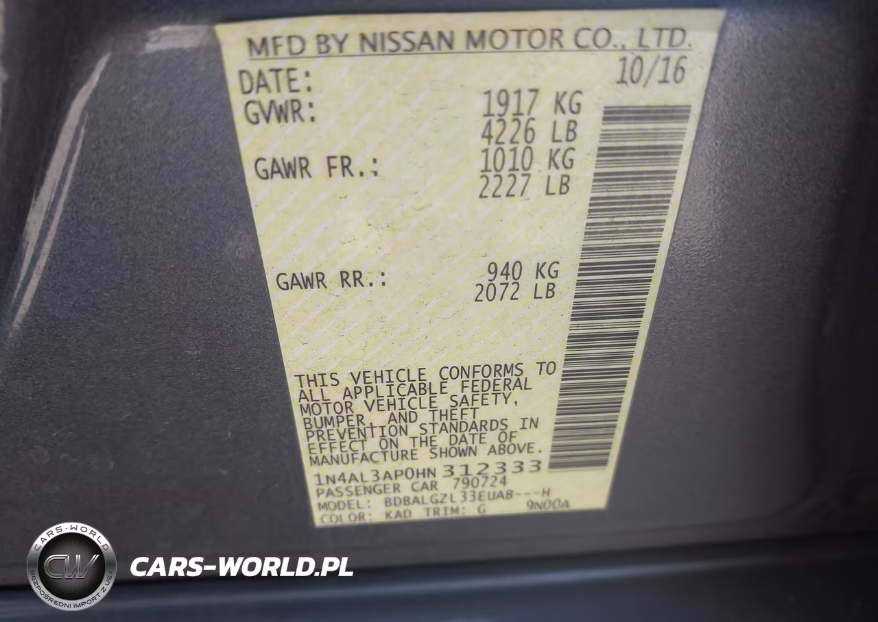 2017 Nissan Altima 2.5 S VIN:1N4AL3AP0HN312333 - 9