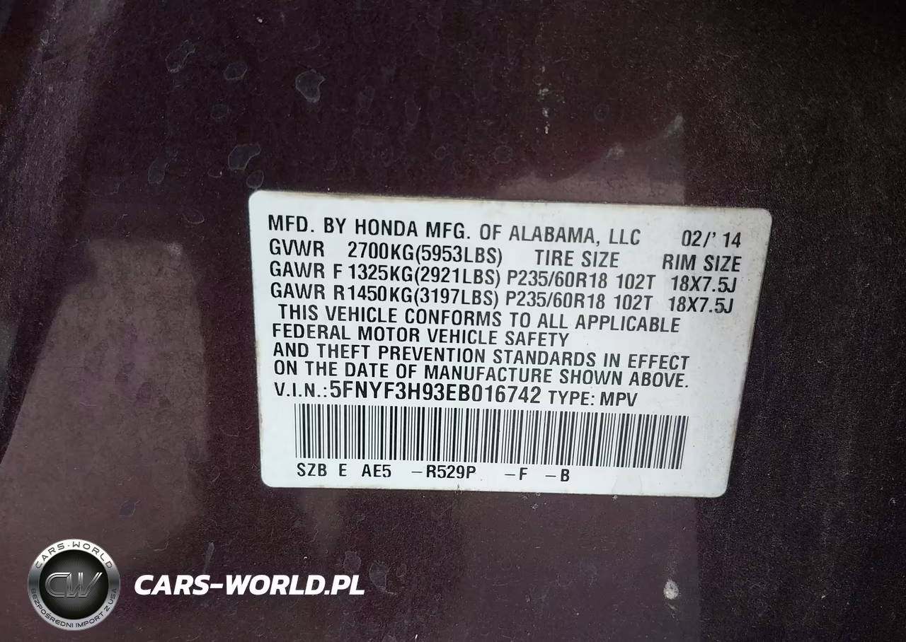 2014 Honda Pilot Touring VIN:5FNYF3H93EB016742 - 9