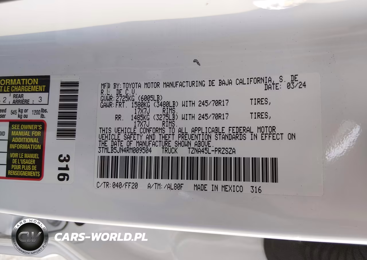 2024 Toyota Tacoma Sr5 VIN:3TMLB5JN4RM009504 - 9