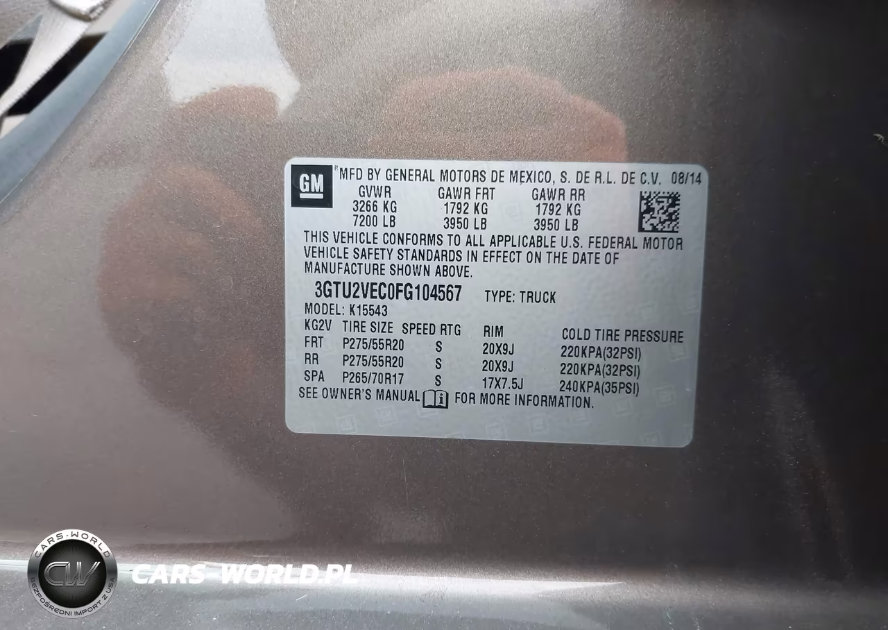 2015 GMC Sierra 1500 Slt VIN:3GTU2VEC0FG104567 - 9