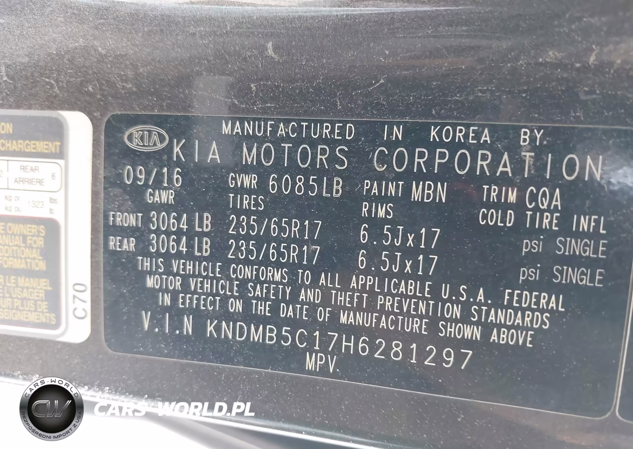 2017 Kia Sedona Lx VIN:KNDMB5C17H6281297 - 9