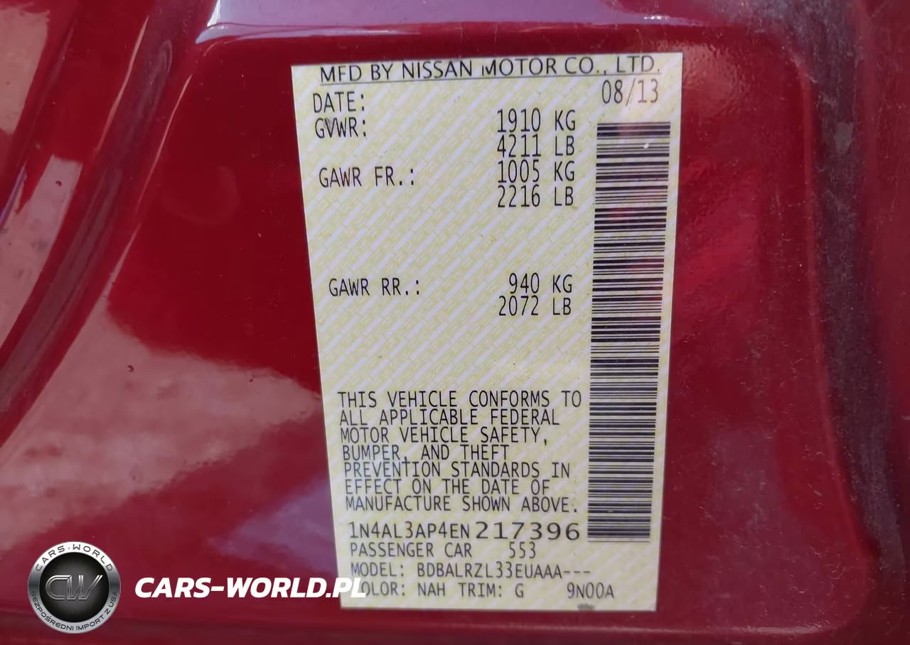 2014 Nissan Altima 2.5 S VIN:1N4AL3AP4EN217396 - 9
