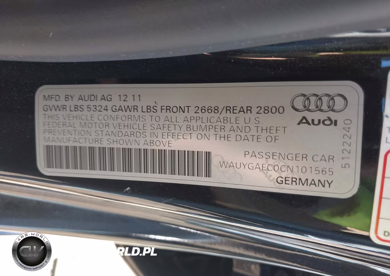 2012 Audi A7 Premium VIN:WAUYGAFC0CN101565 - 9
