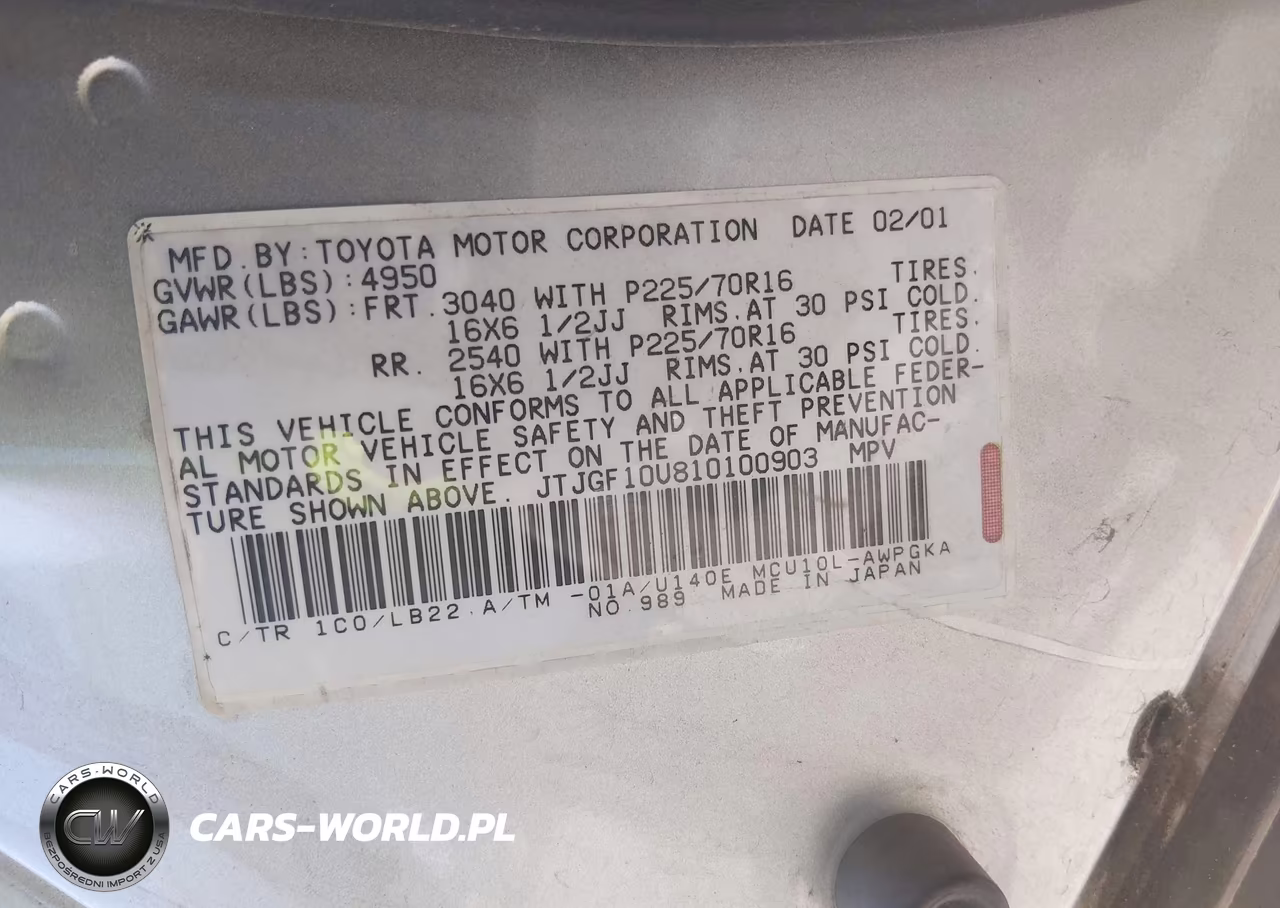 2001 Lexus Rx 300 VIN:JTJGF10U810100903 - 9