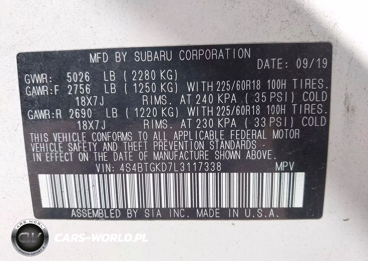 2020 Subaru Outback Onyx Edition Xt VIN:4S4BTGKD7L3117338 - 9