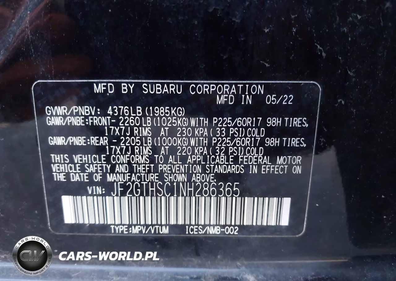 2022 Subaru Crosstrek Sport VIN:JF2GTHSC1NH286365 - 9