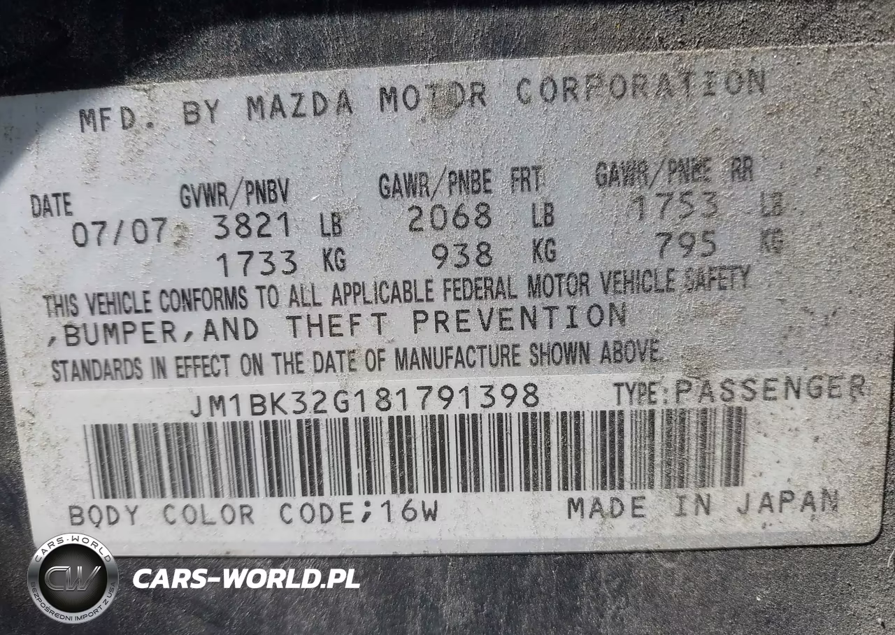 2008 Mazda Mazda3 I VIN:JM1BK32G181791398 - 9
