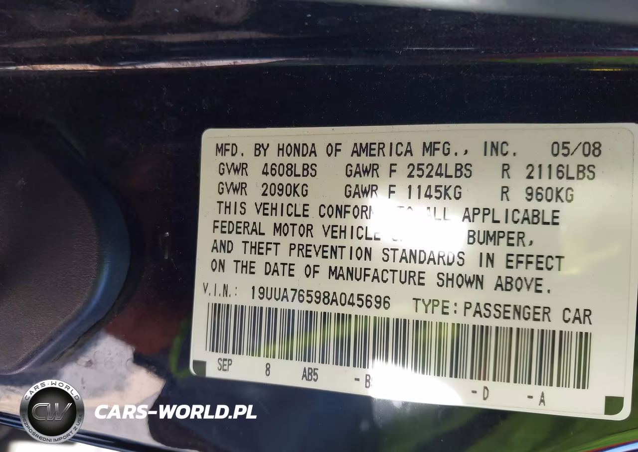 2008 Acura Tl Type S VIN:19UUA76598A045696 - 9