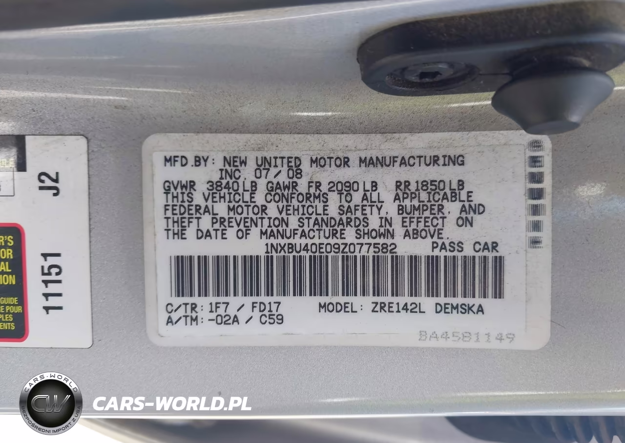 2009 Toyota Corolla S VIN:1NXBU40E09Z077582 - 9