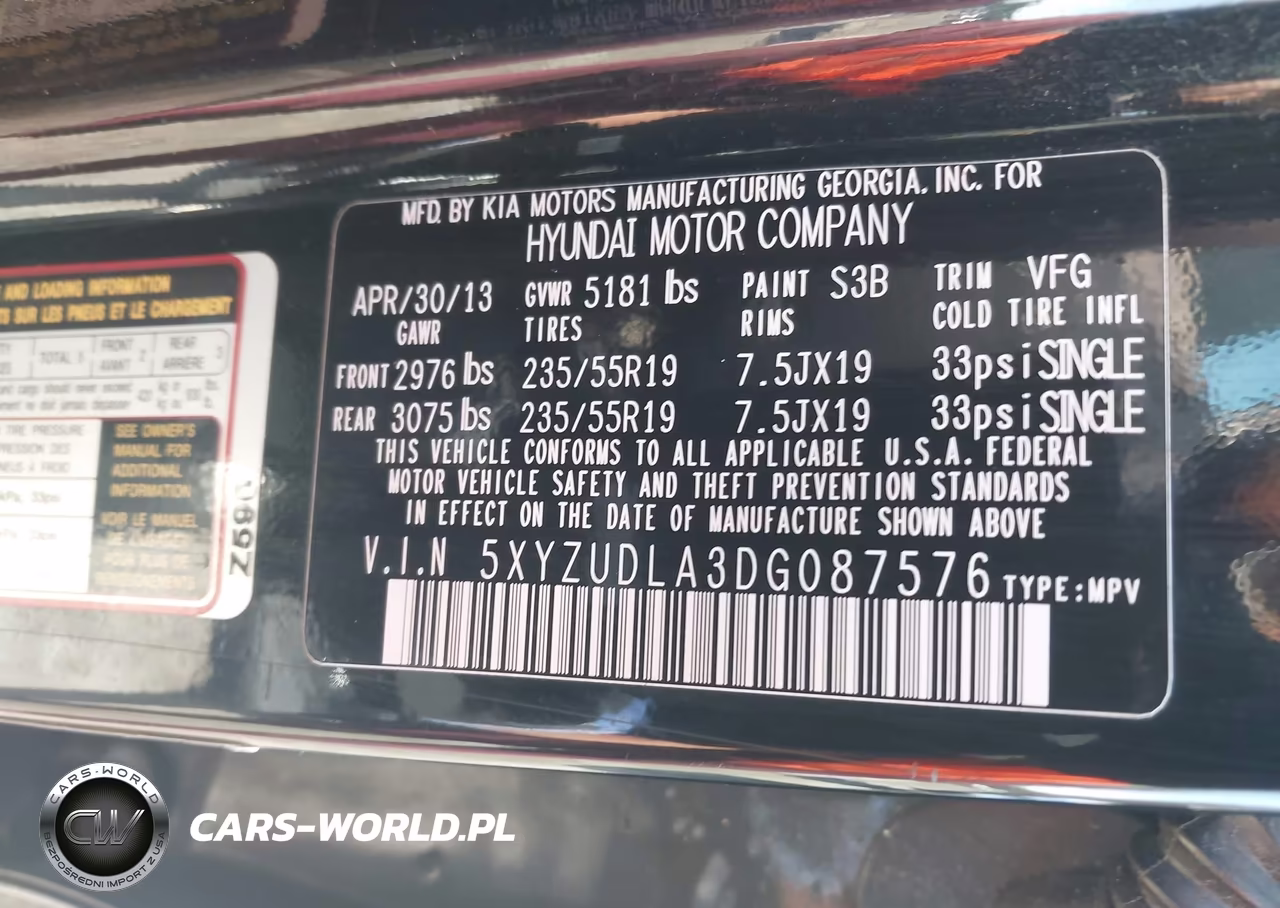 2013 Hyundai Santa Fe Sport 2.0T VIN:5XYZUDLA3DG087576 - 9